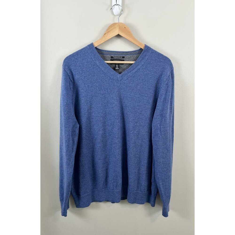 Nordstrom Men’s Sz 2XL Extra Fine Merino Wool Pullover Sweater Blue